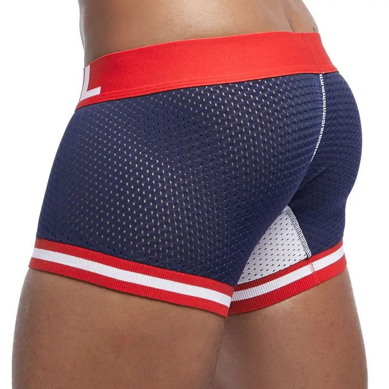 Jockmail фирменное Мужское нижнее белье cueca боксеры мужские сетчатые шорты леггинсы