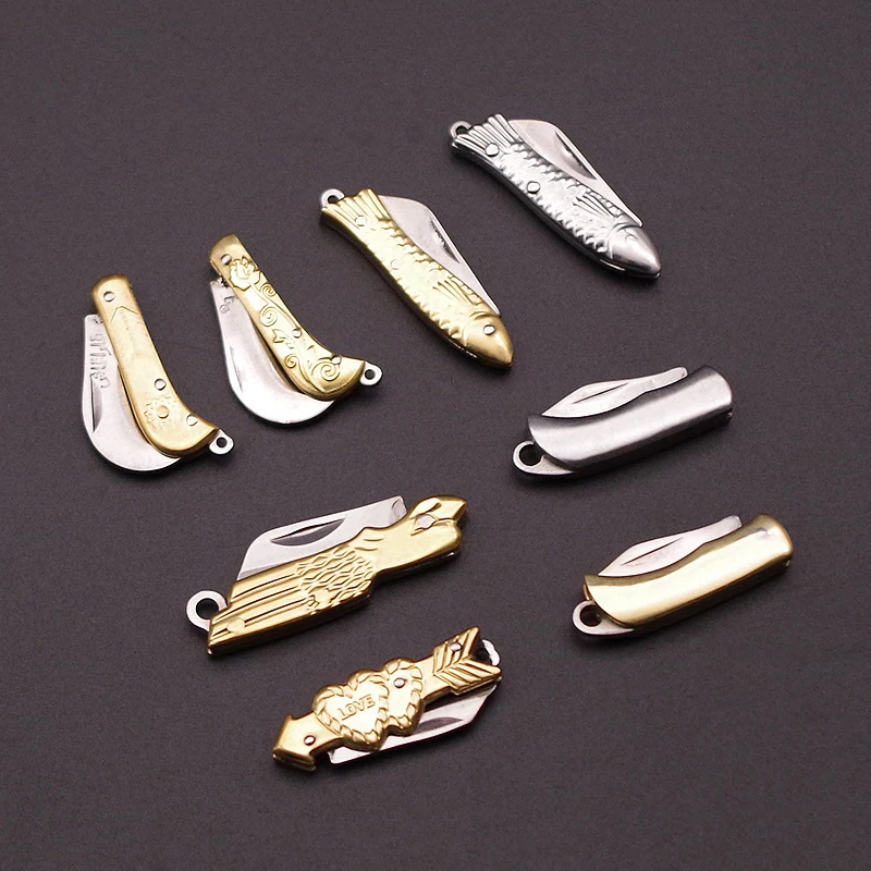 Portable Mini Pocket Knife Keychain Pendant Multifunctional Fruit Peeling Folding Stainless Steel Self-Defense Tool | Дом и сад