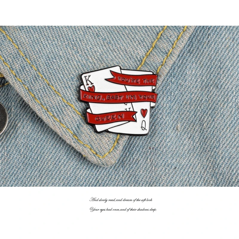 Новая покерная Брошь Личность эмаль отворот булавка Youɾr король ребенок я ваша