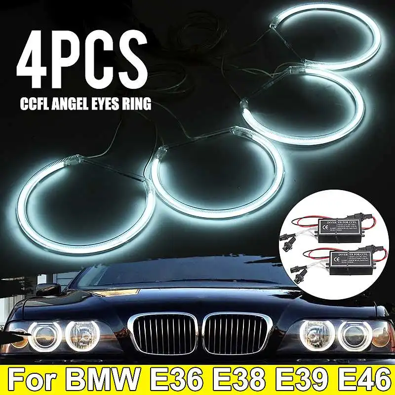 

4PCS Car Angel Eagle Eyes Light Headlight Headlamp Flexible White Amber Tube for BMW E46 5 E36 3 E38 7 E39