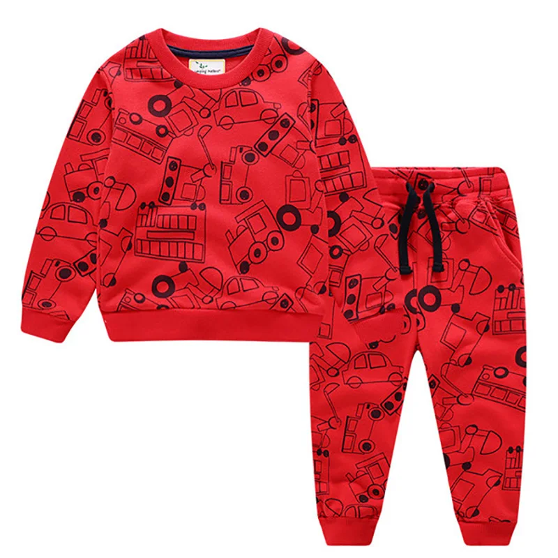 

ZWY297 Fashion Boys Clothing Sets Autumn Winter Boy Set Sport Suits For Boys Cotton Shirt Pants 2 Pieces Sets children 3-11 Year