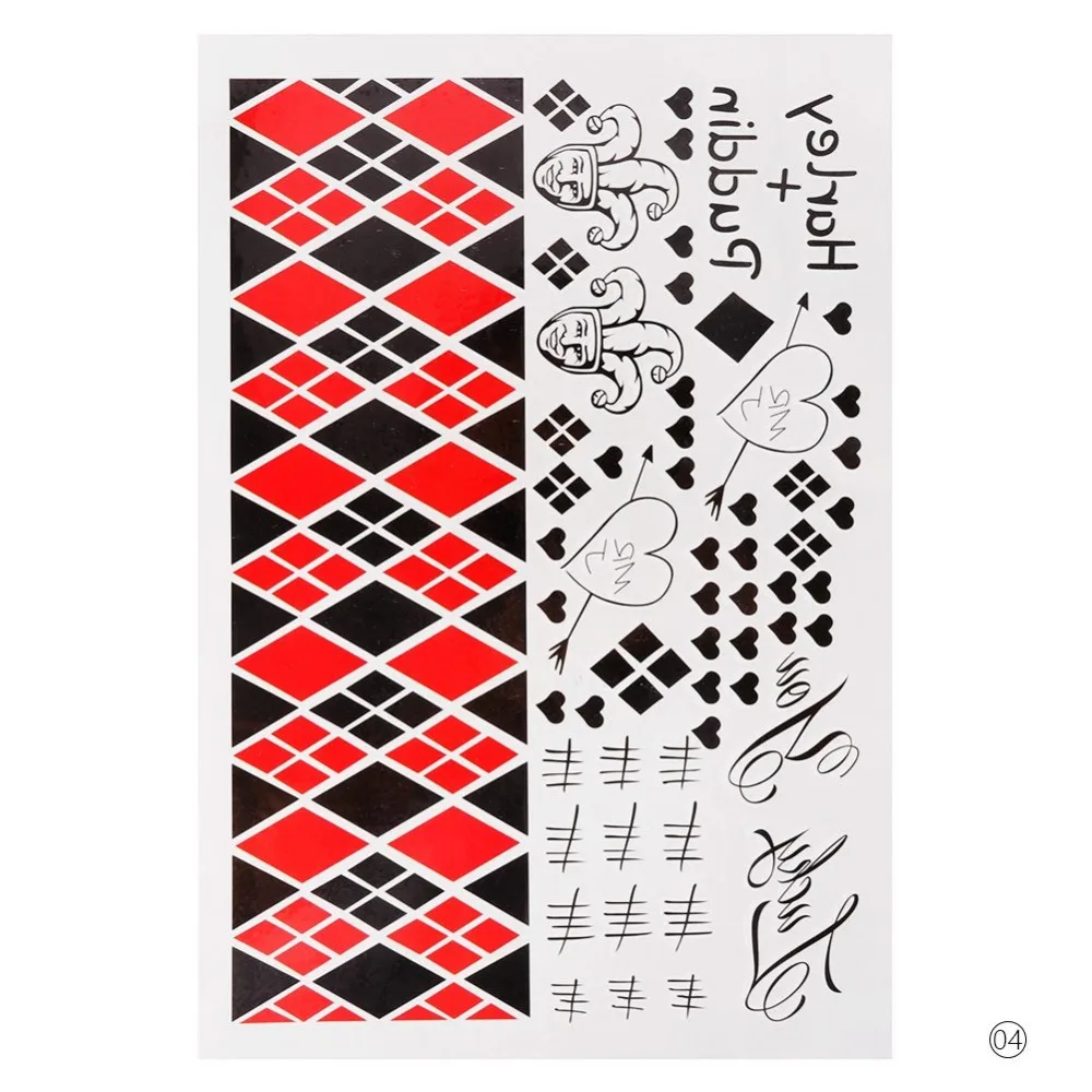 Temporary Tattoo Sticker Skull Joker Clown Pattern Tattoos Waterproof Water Transfer Body Art Fake for Women Men | Красота и здоровье