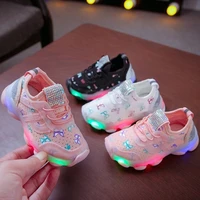 2022 new summer children kid baby girls butterfly crystal led luminous sport run sneakers shoes 3 4 5 6 7 8 10 12 11 8 9 years