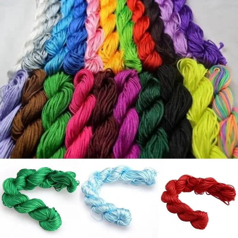 27 м 1 мм китайский узел макраме браслет веревка цвета нейлоновый шнур нить для