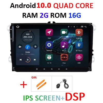 2G 16G IPS DSP DSP ips " для VW Skoda Octavia golf 5 6 touran passat B6 B7 jetta polo tiguan Android 10 2 din автомагнитола gps МУЛЬТИМЕДИА без dvd - Цвет: 2G 16G IPS DSP