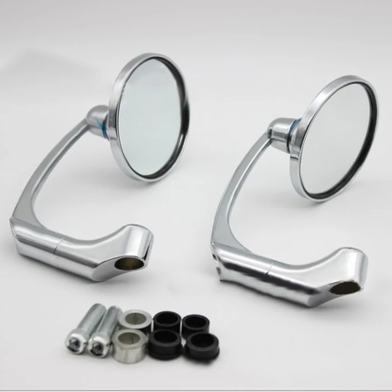 

1 Pair 100% Brand New And High Quality Plating Round Rearview Rear View Mirrors Fits for 10mm handlebar size motorcycles