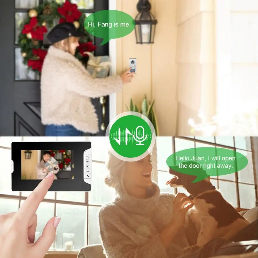 Видеодомофон 7 дюймов 3 Монитора система умного домофона дверной звонок с ночным