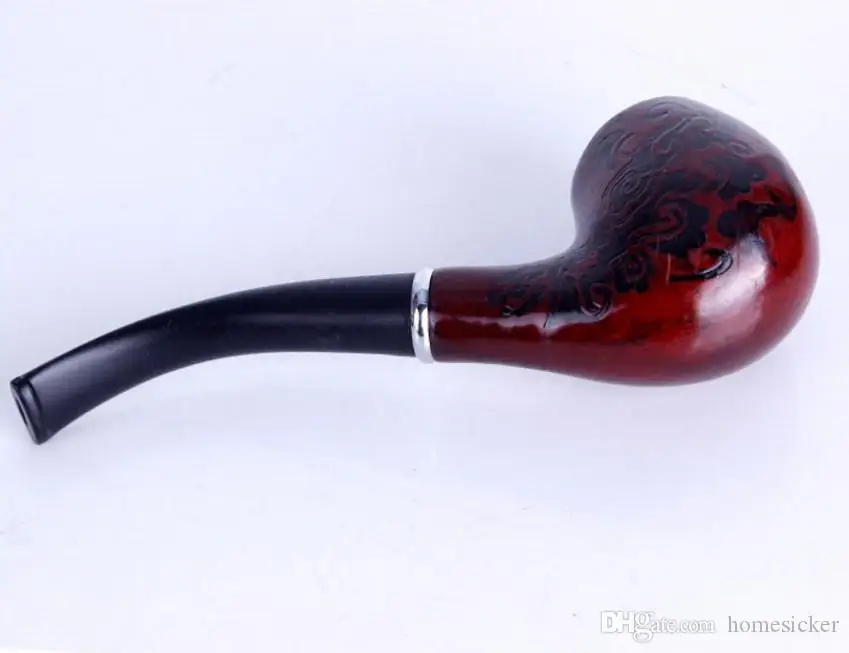 

Carved Smoking Tobacco Pipe Retro Wooden Enchase Cigarette Pipes Cigar Filter Durable Gifts Collectibles High Quality