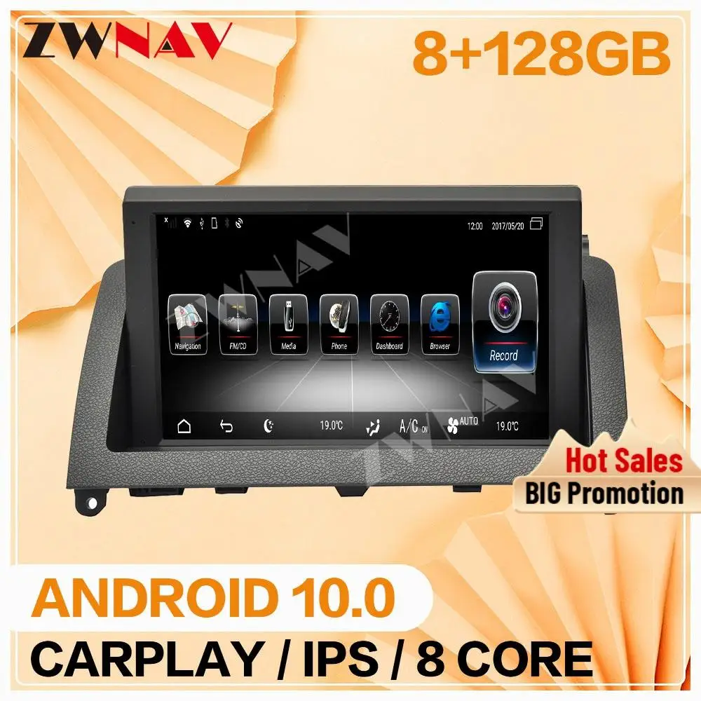 

Для Mecerdes Benz C-W204 2007 2008-2011 GPS Carplay 8G + 128 ГБ Android 10 экран мультимедийный плеер Радио Стерео кассета головное устройство