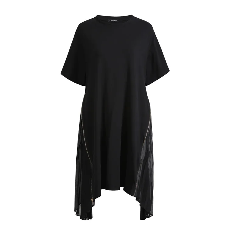 2019 свободные платья средней длины женские драпированные шифона Плюс Размер