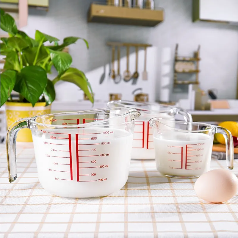 Стеклянная мерная чашка премиум класса 1000 мл и 500 измерительное стекло домашний