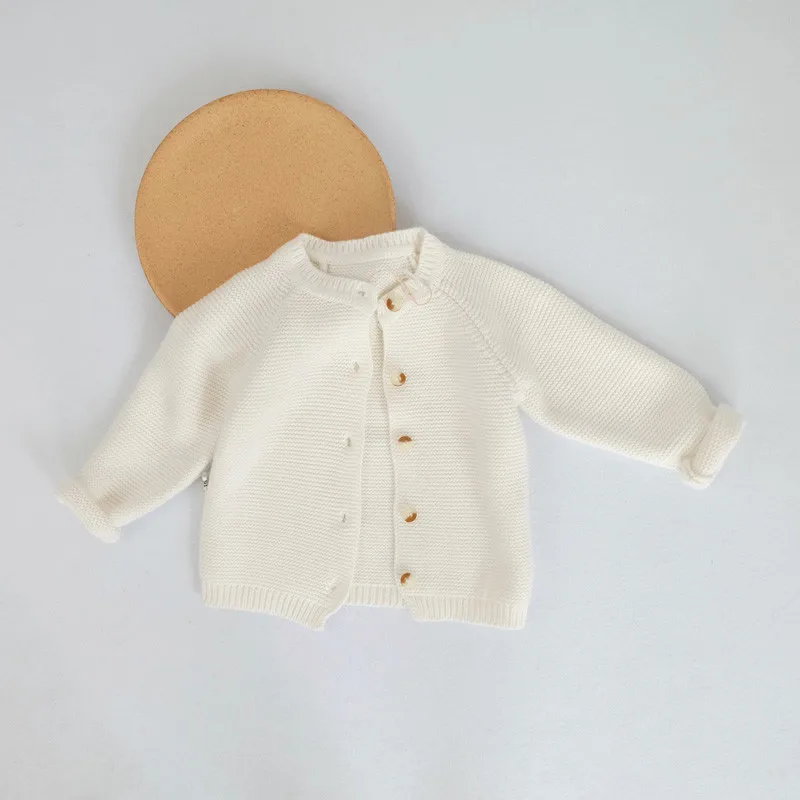Осеннее пальто для малышей свитер мальчиков и девочек кардиганы вязаная одежда
