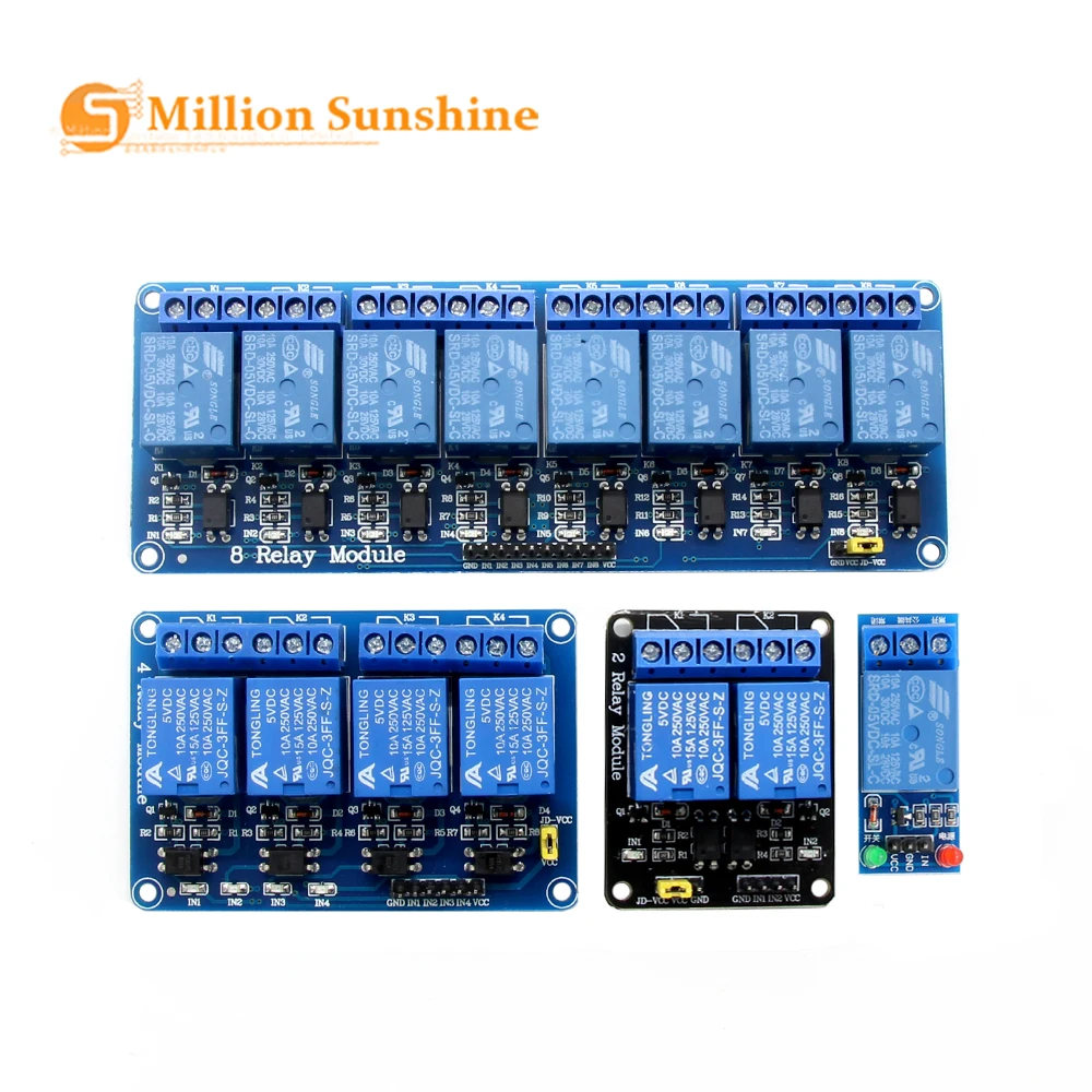 Релейный модуль 5 в 1 2 4 6 8 каналов с оптроном релейный выход для arduino|Аксессуары