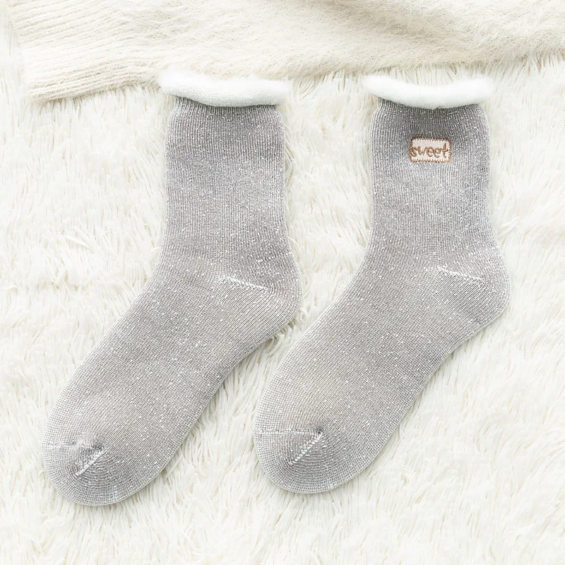

Cartoon Women Socks Solid Color Cotton Sock Lovely Ladies Unisex High Casual Thick Soft Sox Girls Spring Winter Trendy Skarpetki