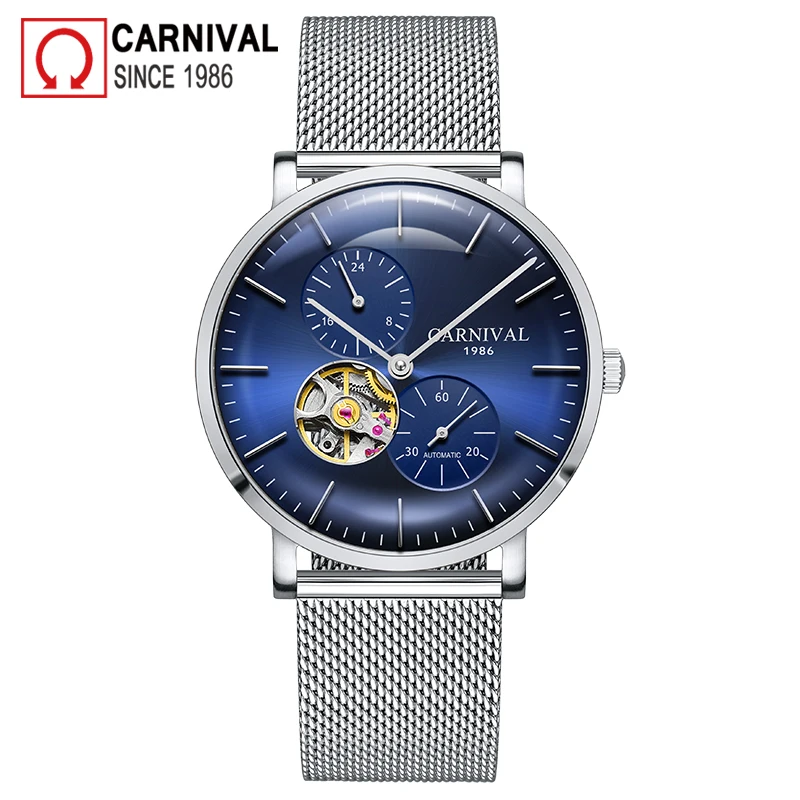 Carnival Brand Military Watch Men Luxury Fashion Waterproof Sapphire Crystal Automatic Mechanical Wristwatches Relogio Masculino