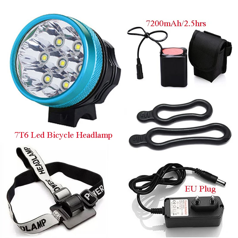 

Powerful 7T6 Led Bicycle Headlight 7000 Lumens Bike Light Frontal Flashlight Road MTB Lamp DC Cycle Handlebar Riding Headlamp