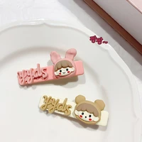 plastic cartoon bunny bear hair clips for cute girl barrettes letter candy color hairpins hairgrip headwear kid hair accessories