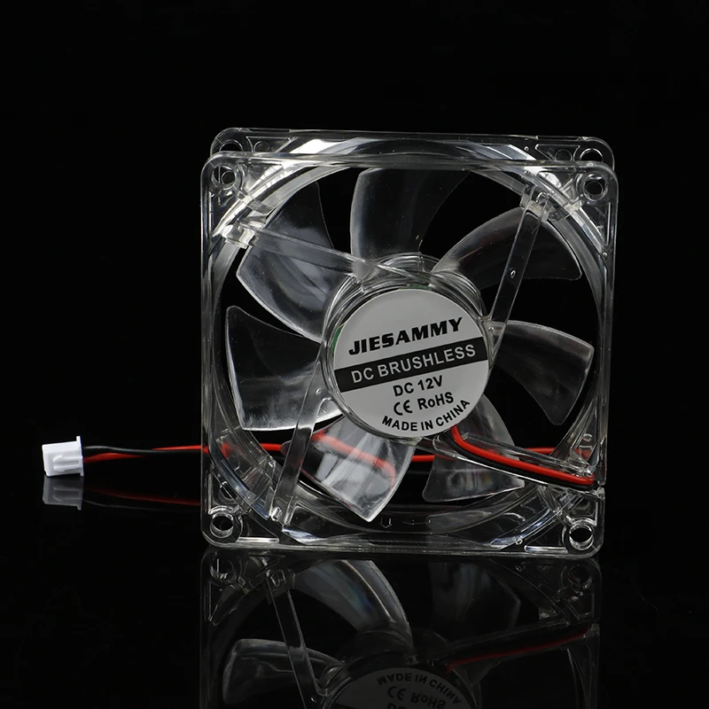 

Transparent Cooling Fan PC Computer Case Brushless Cooling Fan 80mm 8025S DC 12V 4Pin Cooler