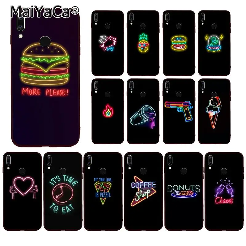 Флуоресцентный чехол MaiYaCa на черном фоне для телефона Huawei P20 P30 P20Pro P20Lite P30Lite P Smart P10