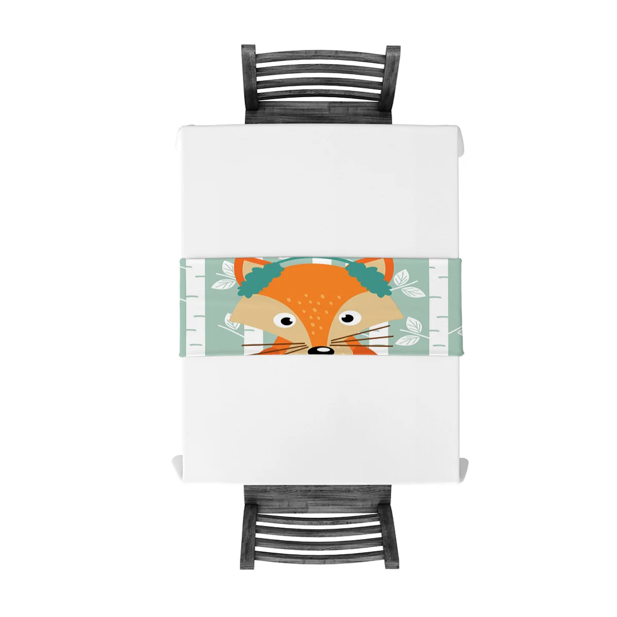 Настольная дорожка шарфы мультяшная Лисичка Белая береза кухонный стол для