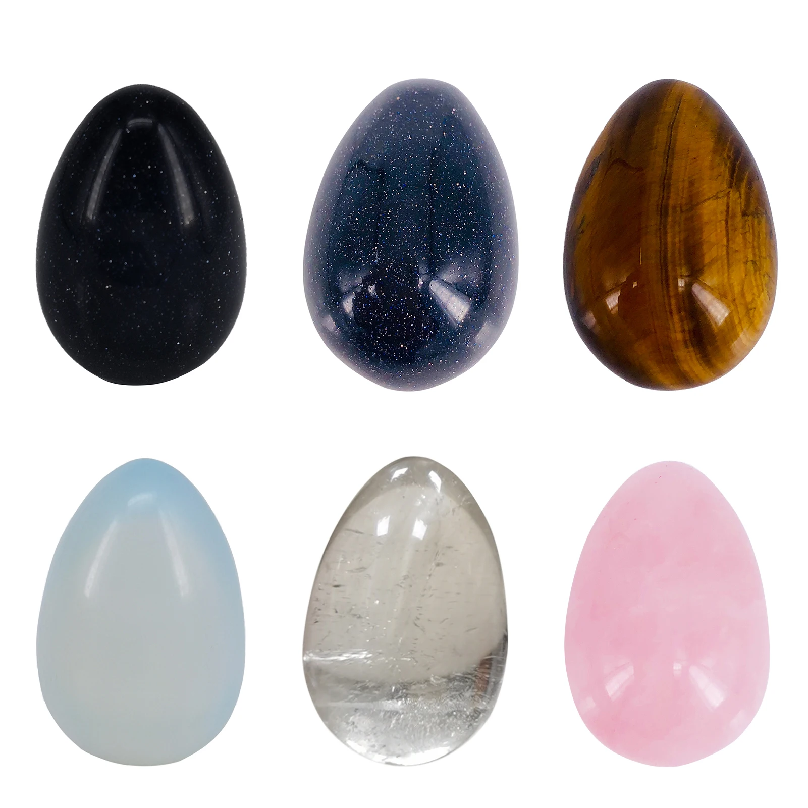 

Thinking Egg Yoga Exercise Ergonomic Semi-precious Play Stone Crystal Ball Yoga Eggs Massage Healing Collection Meditation Decor