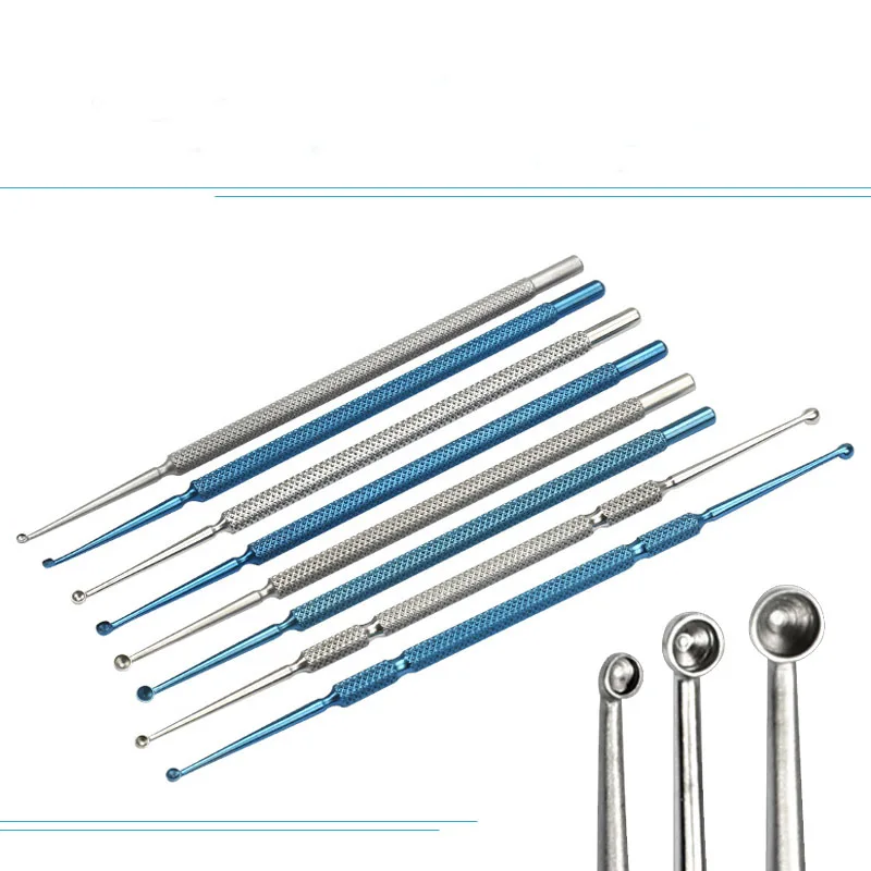 

Ophthalmology equipment molluscum curette Medical spatula Double-headed Meibomian gland curette Dermatology wart scraping tool