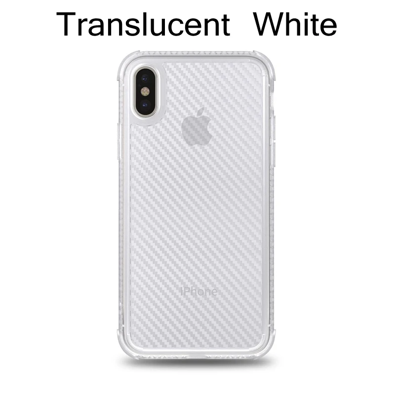 TWhite Ударопрочный чехол из углеродного волокна для iPhone 11 Pro X XS MAX XR 7 8 6 6S Plus, мягкий силиконовый резиновый матовый тонкий защитный чехол - Цвет: TWhite