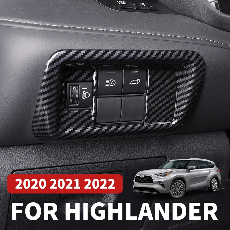 

ABS углеродное волокно, рама для регулировки фар для Toyota Highlander xu70 Refit 2022 2021 2020, аксессуары для автомобиля, украшение интерьера