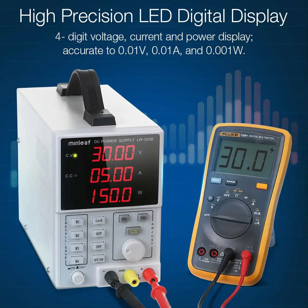 

Высокоточный Регулируемый источник питания постоянного тока 30 в 5 А 4 предустановленсветодиодный СВЕТОДИОДНЫХ цифровых лабораторных стенд...