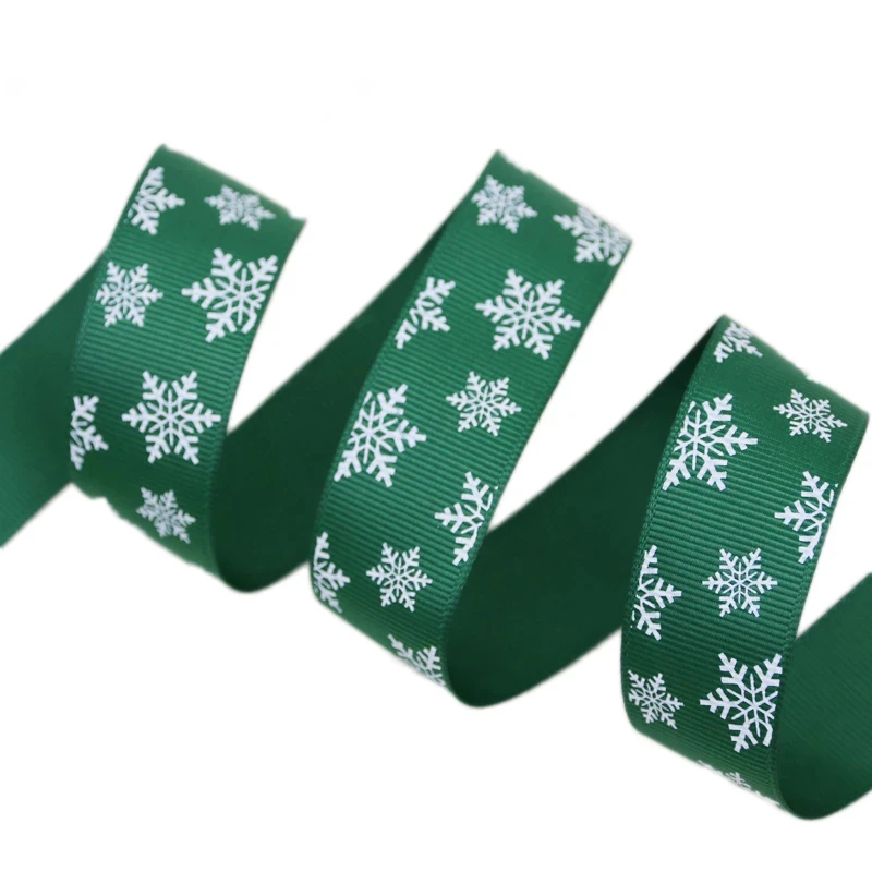 (5 м/лот) 1 &quot(25 мм) Красная белая Снежинка подарочные рождественские ленты | Дом и