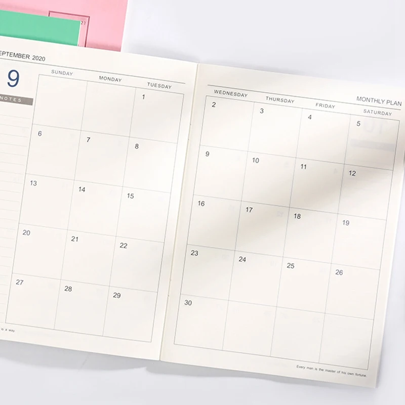 

2020-2021 English Version Plan Book B5 Notebook Time Management Note Calendar Schedule Book Efficiency Manual Office Stationery