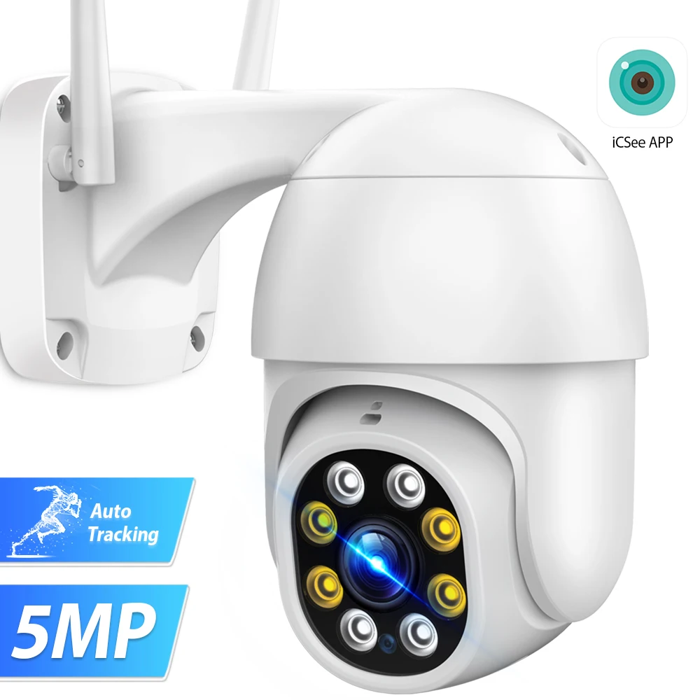 1080P Wifi IP камера наружная 5MP HD беспроводная видеонаблюдения PTZ H.265 iCSee