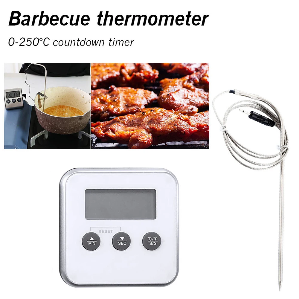 Электронный термометр 2020 таймер измеритель температуры пищи и мяса датчик с