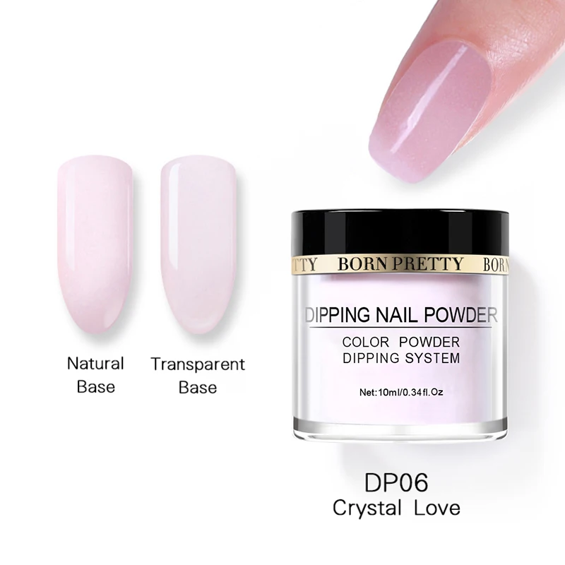 BORN PREETY Nail Dipping Gradient Color French Nail Glitter White Powder without Lamp Cure Nail Art Decorations Fan Brush - Цвет: BPDP06