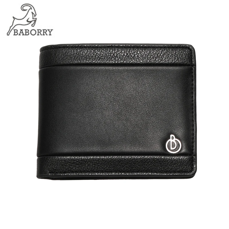 Мужской тонкий кошелек BABORRY модный мужской черный для мелочи Прямая поставка 2020