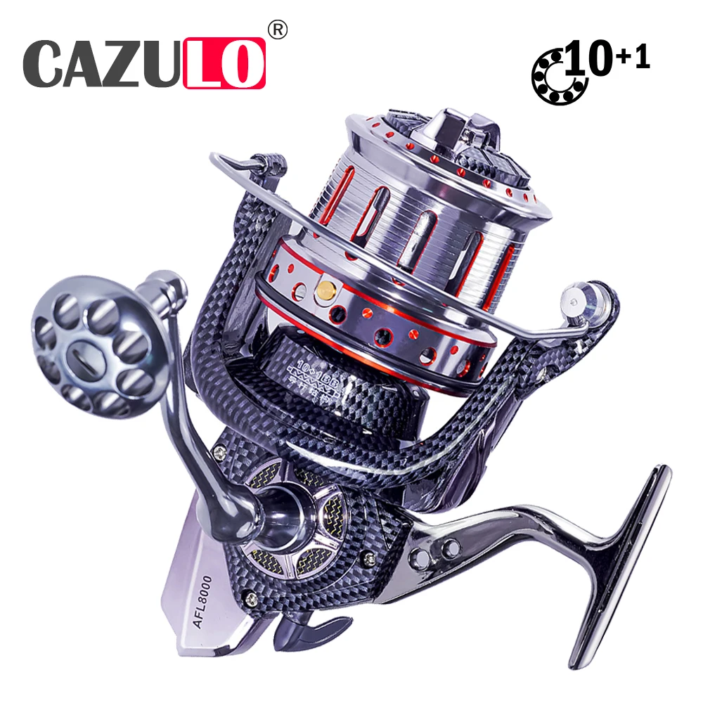 

Fishing Reels 8000-12000 All Metal Spinning 10+1BB Max Drag 25kg Carretilha De Pesca Accesorios Mar Carpe Molinete Peche En Mer