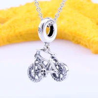 hot 925 silver bicycle charm gorgeous bicycle pendant diy bracelet jewelry women