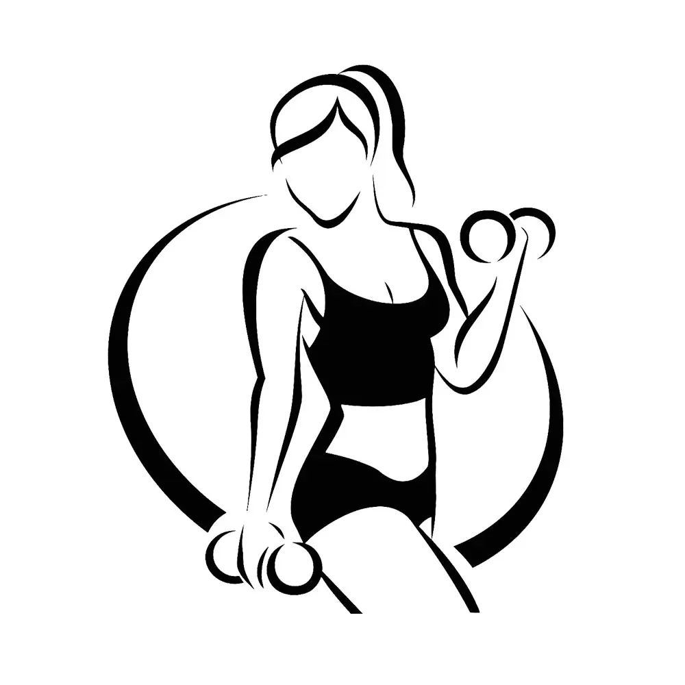 Фитнес-студия Знак Спортивная девушка Прекрасное тело Здоровье Стикер на стену виниловой декорации на окно Съемная интерьерная фреска A485.