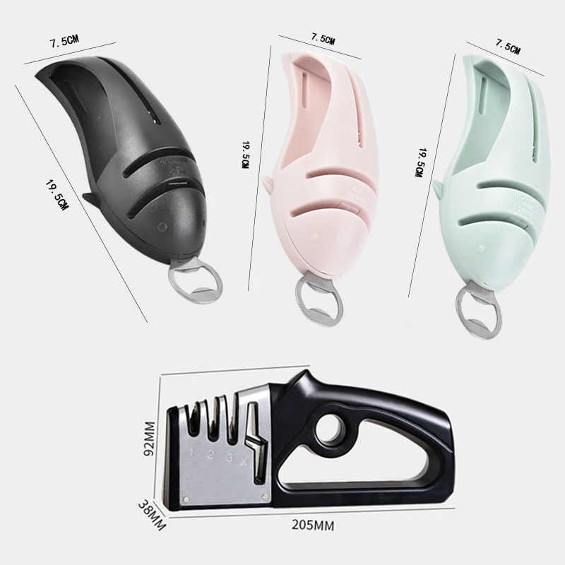 

Kitchen 4 Slots Knife Sharpener for Straight Knives and Scissors Diamond Tungsten Steel and Ceramic Rod Restore and Polish Blade