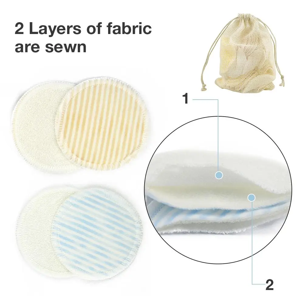 18 шт для удаления макияжа ватные диски из бамбукового волокна многоразовые лица