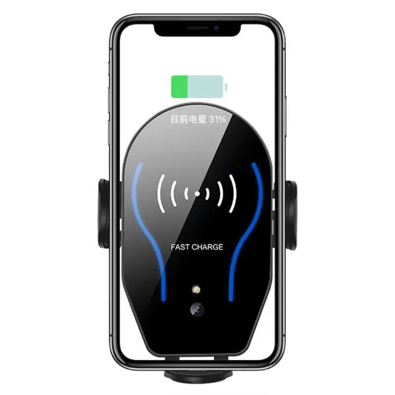 

Car Cup Phone Holder Mount Automatic Infrared Smart Sensor Clamping Qi 10W Wireless Charger Phone Mount Stand for iphone