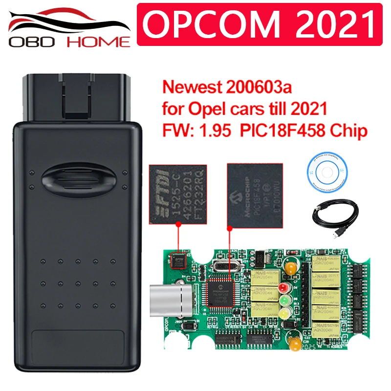 OPCOM 2021 V1.99 V1.7 с PIC18F458 FTDIOBD2 диагностический сканер считыватель кодов программа