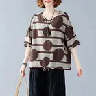 Блузка ZANZEA женская с коротким рукавом, Повседневная свободная туника с винтажным принтом, топ в стиле ретро, лето 2021