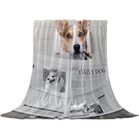 fleece throw blanket full size corgi dog sitting on the toilet read newspaper lightweight flannel blankets for couch bed livin