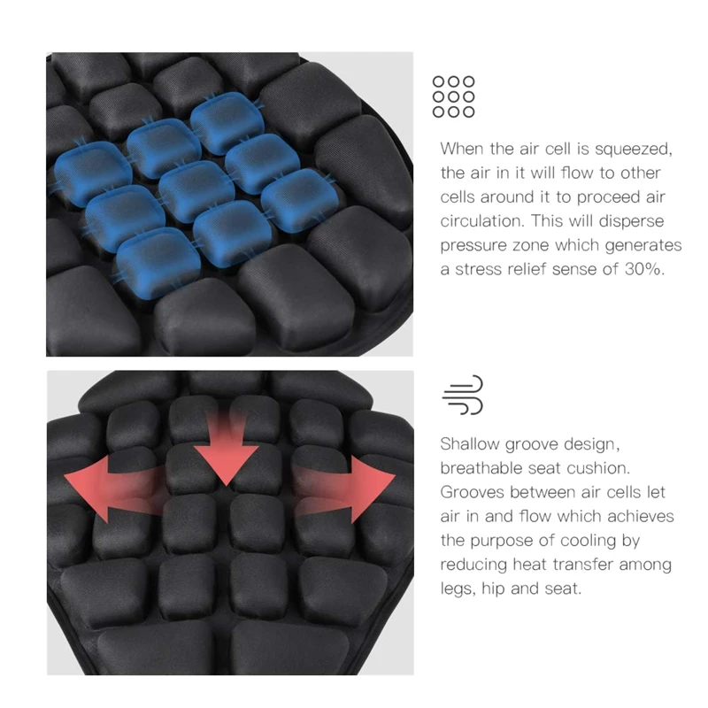 TPU Motorcycle Air Seat Cushion Pressure Relief Ride Water-Fillable Pad for Cruiser Touring Saddles | Автомобили и мотоциклы