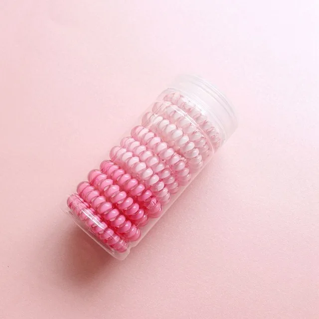 pink 10 шт./кор. Для женщин девочек Цвет постепенно Меняющие цвет телефонная линия волос Веревка Круг Костюм повязка на голову; резинка для волос, обтянутая тканью; кольцом инструмент для Плетения КОС - Цвет: pink