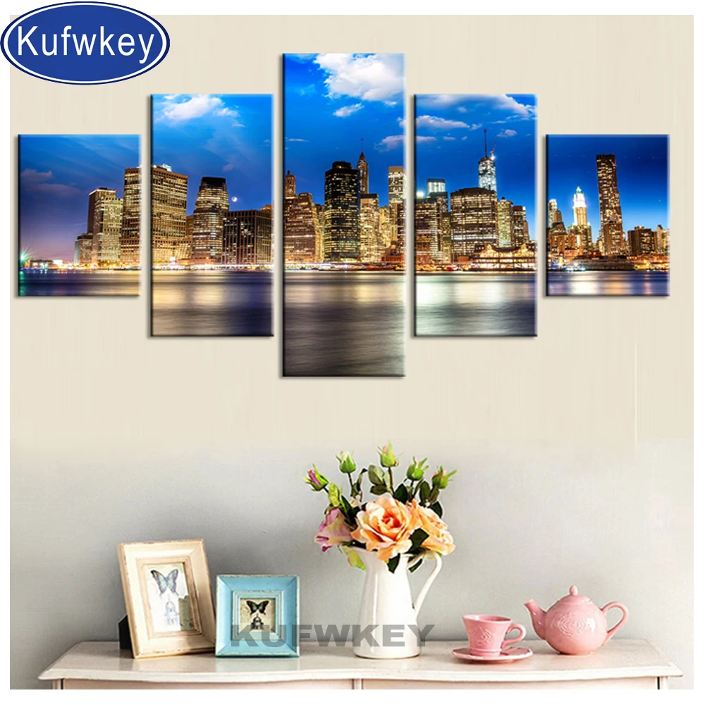 

Набор для алмазной вышивки с изображением ночного пейзажа, 5 шт.