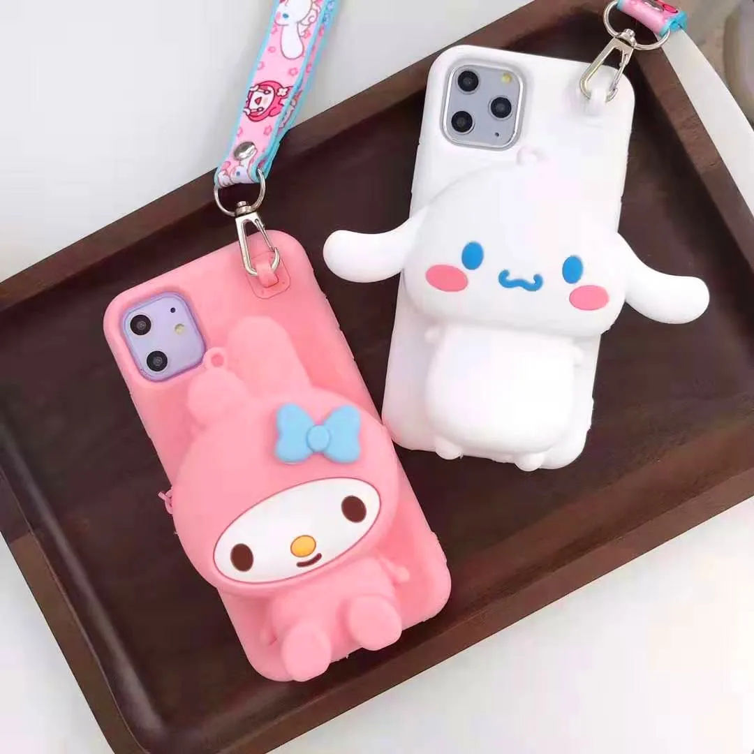 EPENA чехол для телефона с милой собачкой для iphone 11 pro XR XS Max 7 8 plus 6 6S Plus 3D мультяшная мягкая сумка на шнурке
