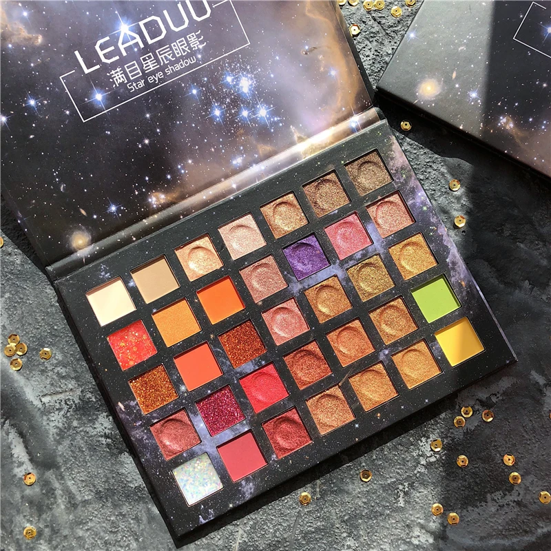 35 Color Diamond Holographic Eyeshadow Palette Shimmer Matte Creamy Metallic EyeShadow Pallete Glitter Pigmented Makeup Palette