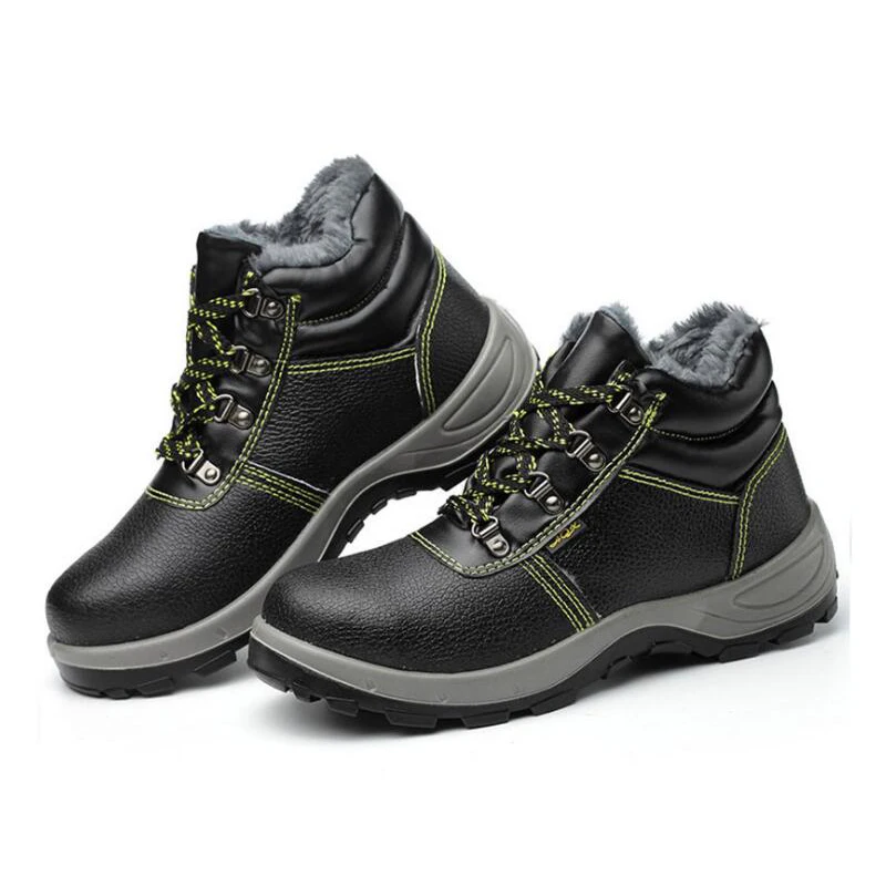 Бархатная зимняя рабочая обувь водонепроницаемая Мужская из искусственной кожи